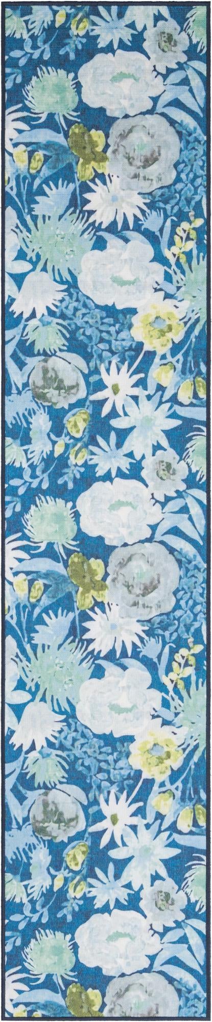 Belizean Tropics Outdoor Rugs Collection Area Rug -  Lagoon Runner Navy Blue  lifestyle 22