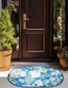 Belizean Tropics Outdoor Rugs Collection Area Rug -  Lagoon Oval Navy Blue  lifestyle 29