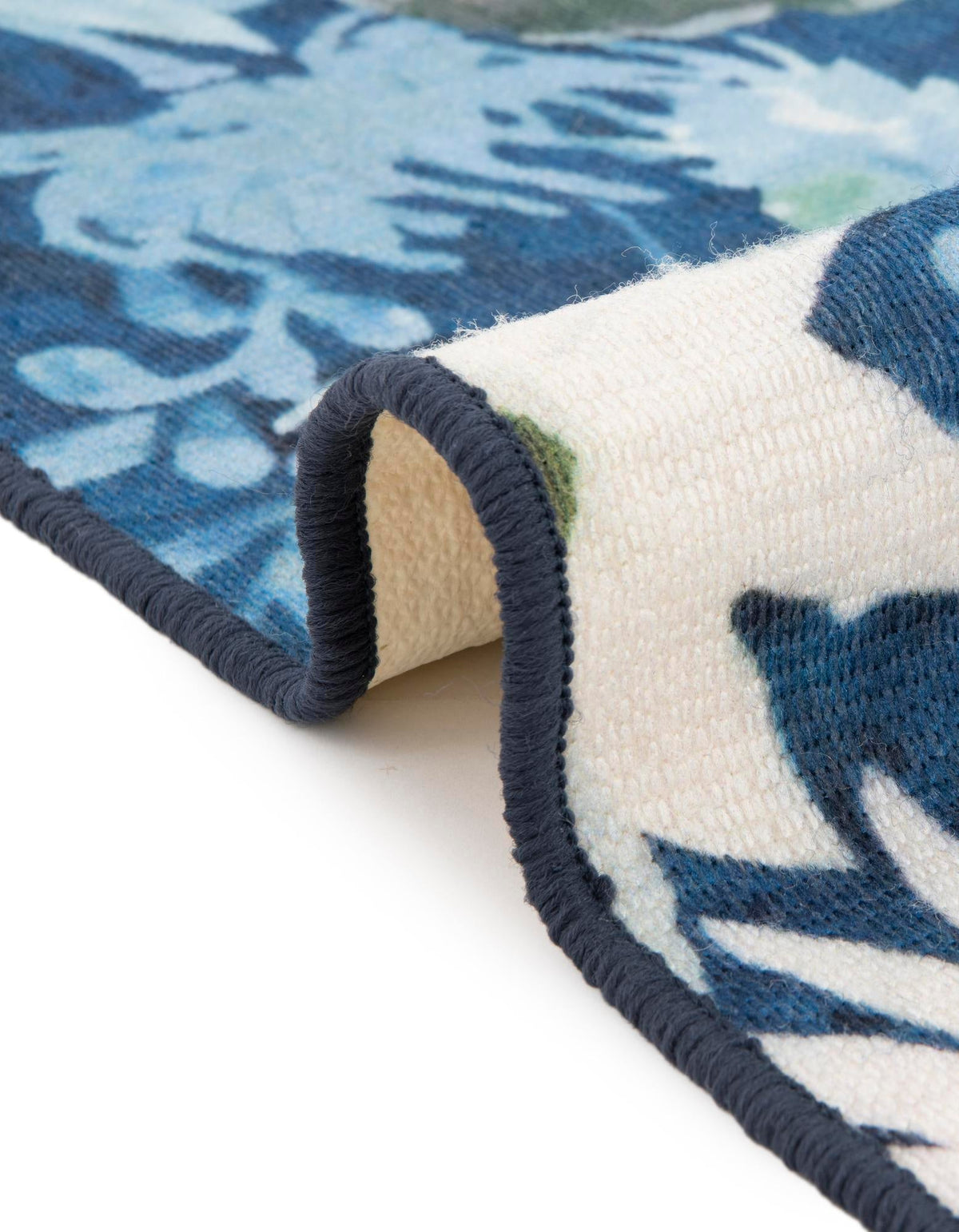 Belizean Tropics Outdoor Rugs Collection Area Rug -  Lagoon Oval Navy Blue  lifestyle 68
