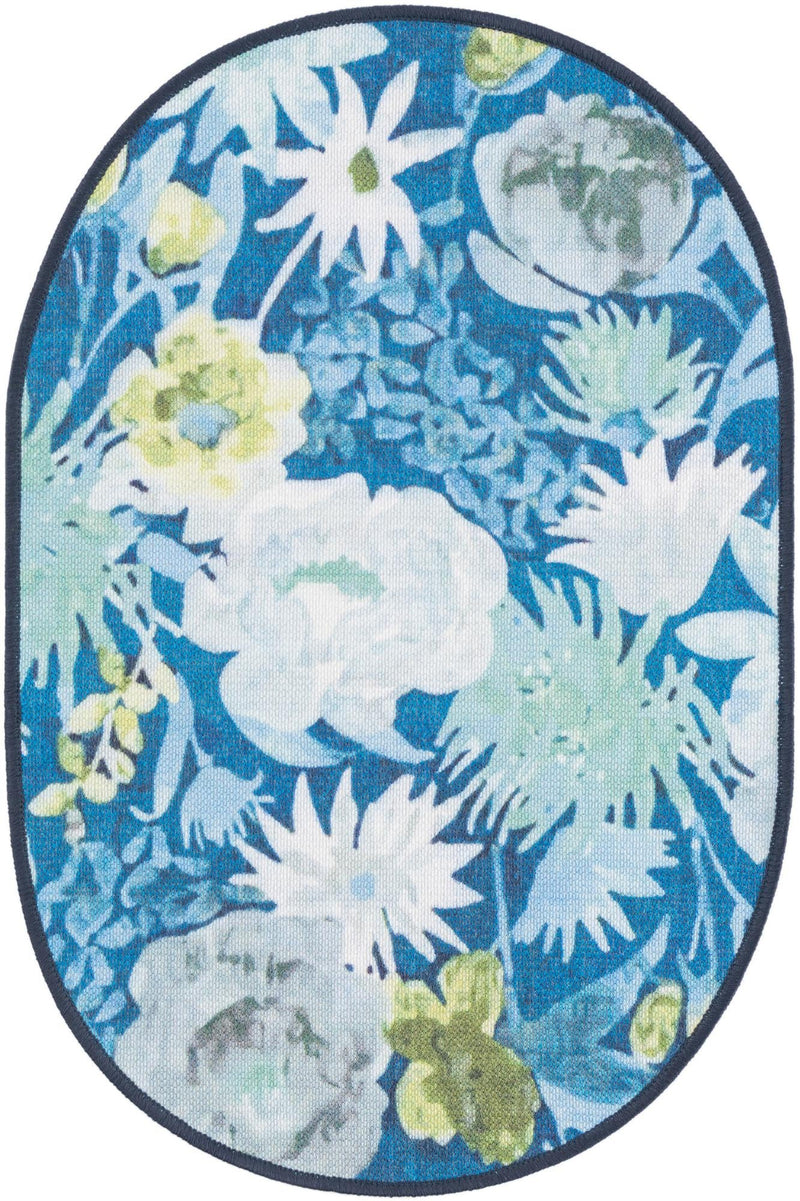 Belizean Tropics Outdoor Rugs Collection Area Rug -  Lagoon Oval Navy Blue  lifestyle 23