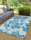 Belizean Tropics Outdoor Rugs Collection Area Rug -  Lagoon Rectangle Navy Blue  lifestyle 2