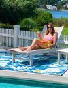 Belizean Tropics Outdoor Rugs Collection Area Rug -  Lagoon Rectangle Navy Blue  lifestyle 6