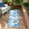 Belizean Tropics Outdoor Rugs Collection Area Rug -  Lagoon Runner Navy Blue  lifestyle 90