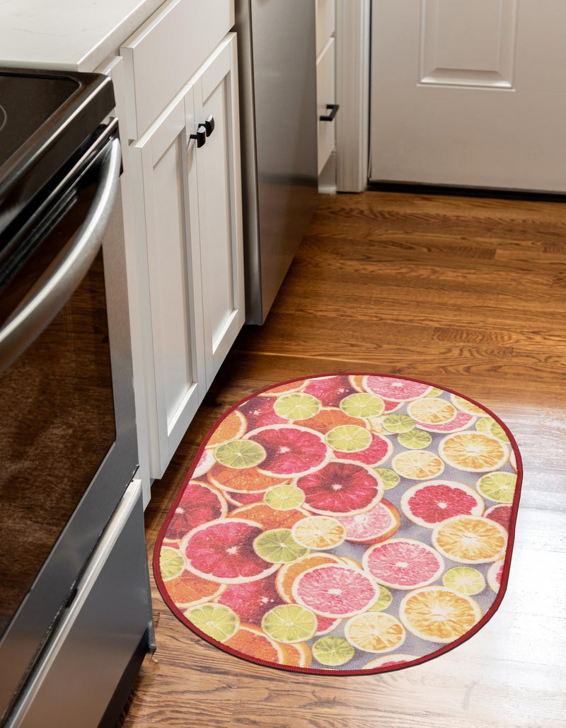 Belizean Tropics Outdoor Rugs Collection Area Rug -  Savanna Oval Rust Red and Yellow  lifestyle 32