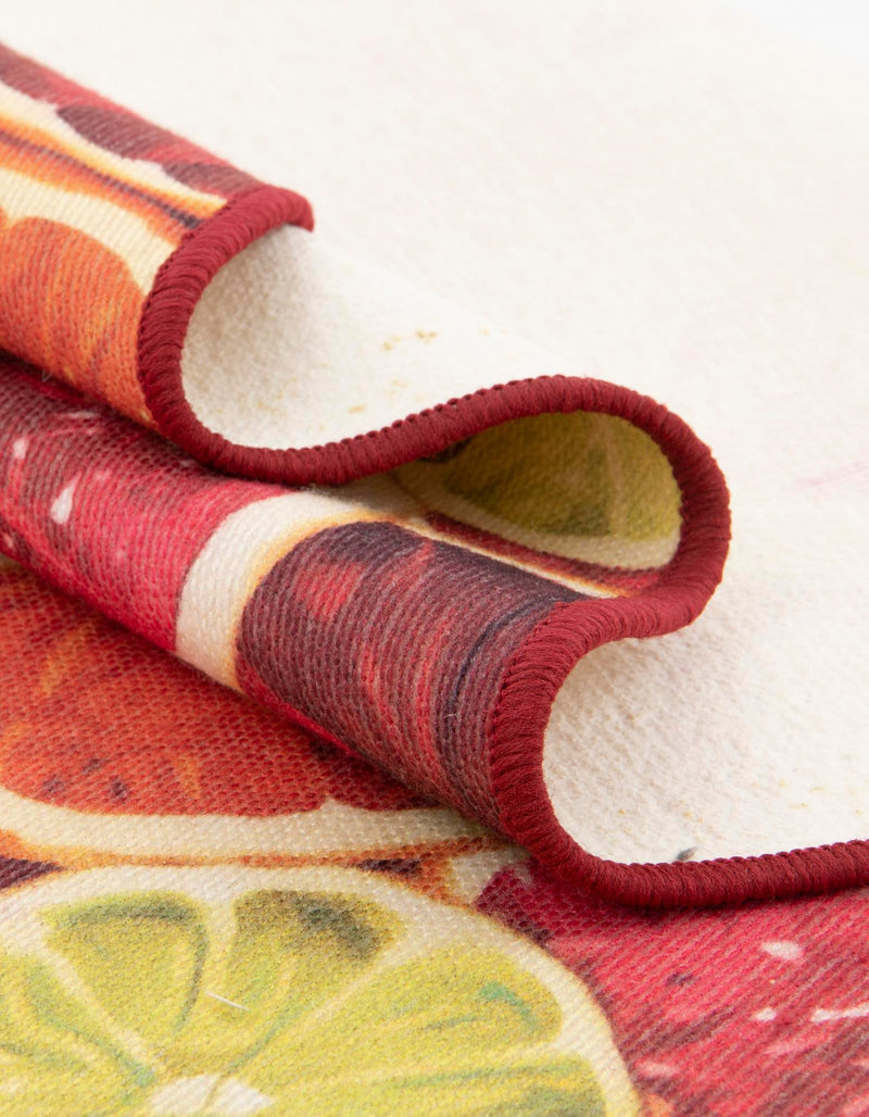 Belizean Tropics Outdoor Rugs Collection Area Rug -  Savanna Oval Rust Red and Yellow  lifestyle 73