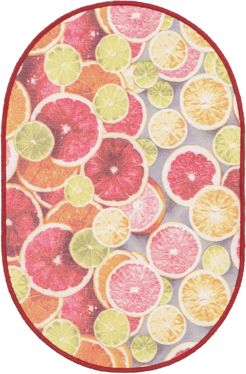 Belizean Tropics Outdoor Rugs Collection Area Rug -  Savanna Oval Rust Red and Yellow  lifestyle 20