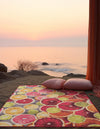 Belizean Tropics Outdoor Rugs Collection Area Rug -  Savanna Rectangle Rust Red and Yellow  lifestyle 4