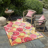 Belizean Tropics Outdoor Rugs Collection Area Rug -  Savanna Rectangle Rust Red and Yellow  lifestyle 15