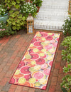 Belizean Tropics Outdoor Rugs Collection Area Rug -  Savanna Runner Rust Red and Yellow  lifestyle 22