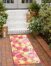 Belizean Tropics Outdoor Rugs Collection Area Rug -  Savanna Runner Rust Red and Yellow  lifestyle 26