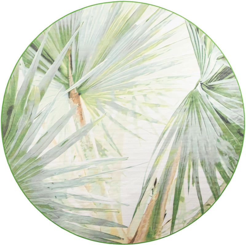 Belizean Tropics Outdoor Rugs Collection Area Rug -  Mayan Round Green  lifestyle 18