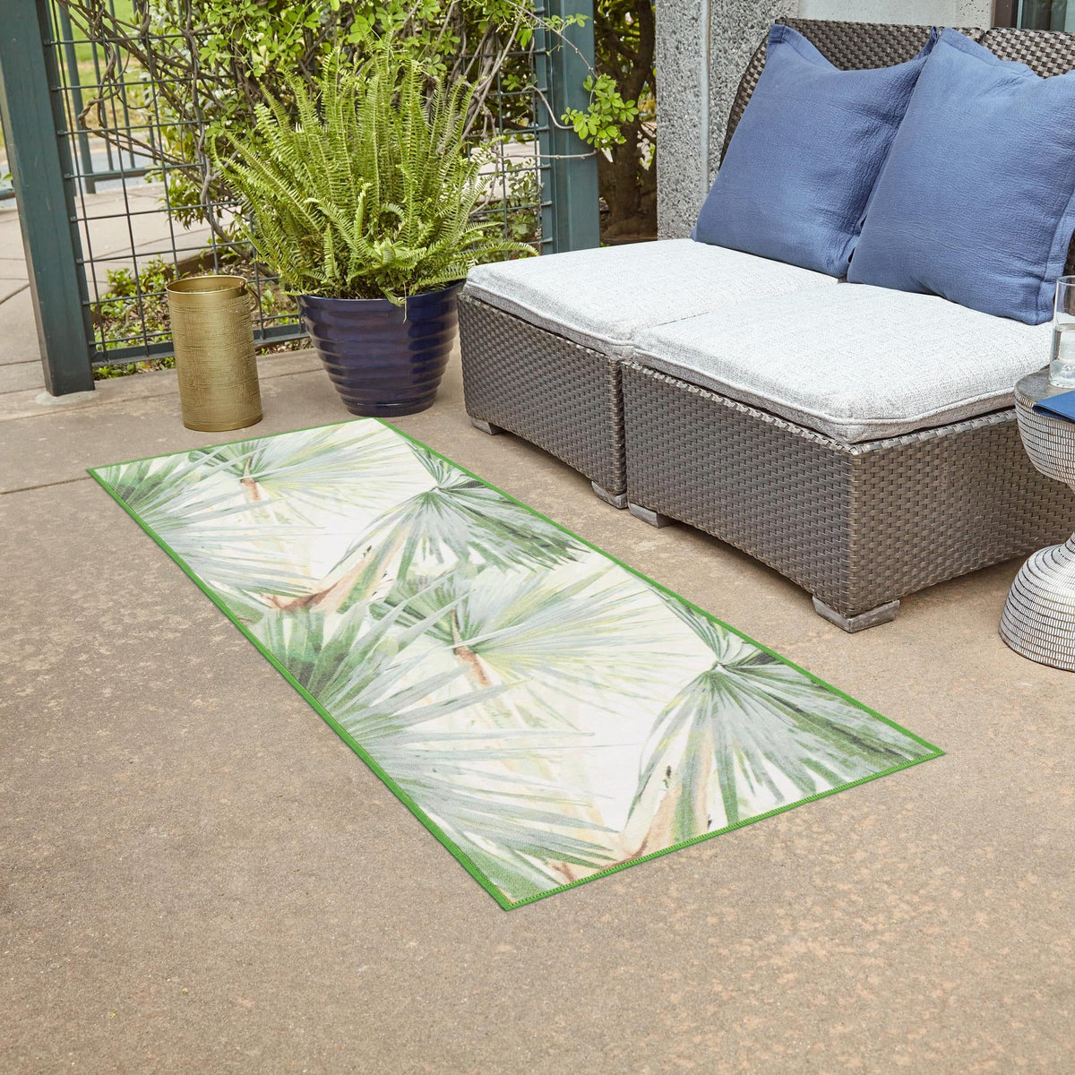 Belizean Tropics Outdoor Rugs Collection Area Rug -  Mayan Runner Green  lifestyle 63
