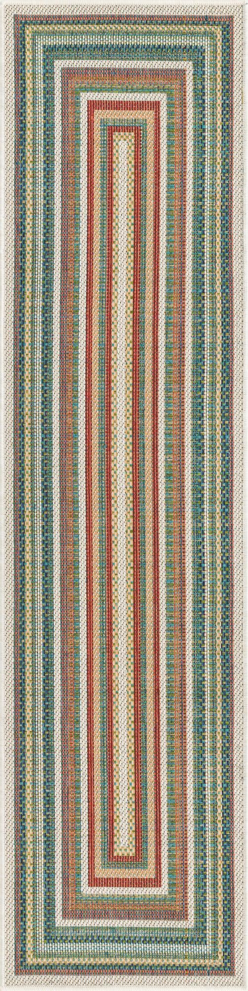 Coastal Terrace Collection Area Rug -  Seashell Runner Multi  lifestyle 48