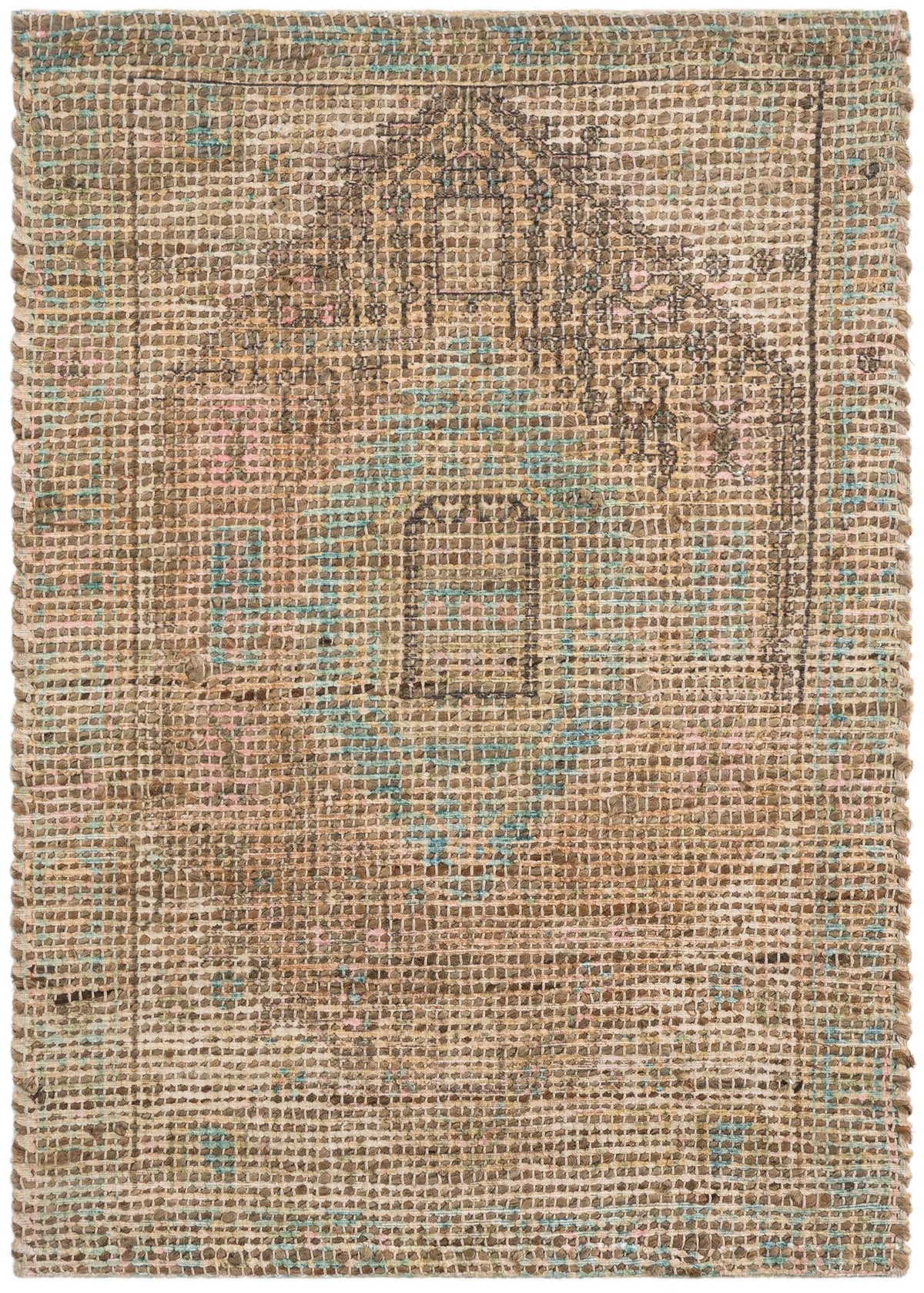 Desert Weave Jute Collection Area Rug -  Mojave Rectangle Khaki and Ivory  lifestyle 2