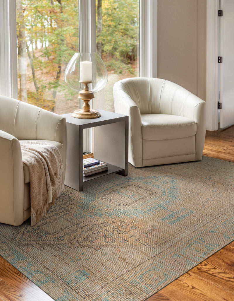 Desert Weave Jute Collection Area Rug -  Mojave Rectangle Khaki and Ivory  lifestyle 2