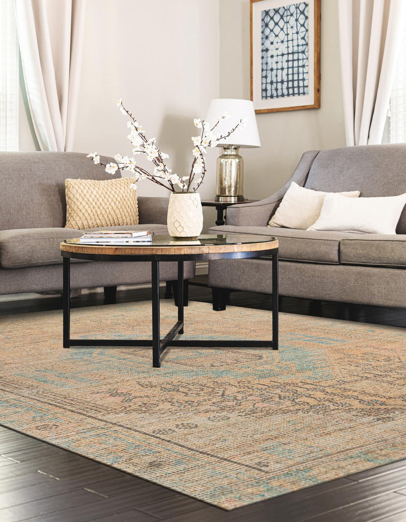 Desert Weave Jute Collection Area Rug -  Mojave Rectangle Khaki and Ivory  lifestyle 5