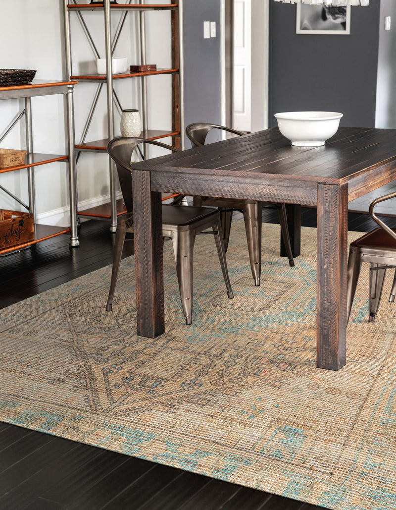 Desert Weave Jute Collection Area Rug -  Mojave Rectangle Khaki and Ivory  lifestyle 6