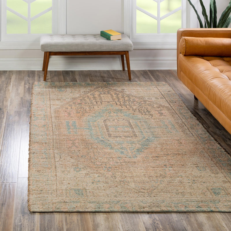 Desert Weave Jute Collection Area Rug -  Mojave Rectangle Khaki and Ivory  lifestyle 22
