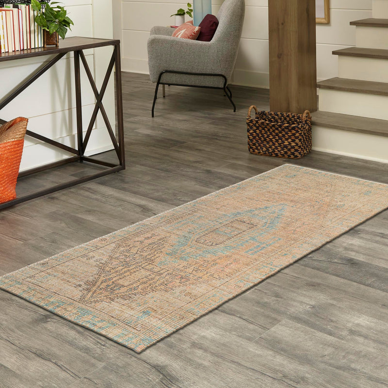 Desert Weave Jute Collection Area Rug -  Mojave Runner Khaki and Ivory  lifestyle 60