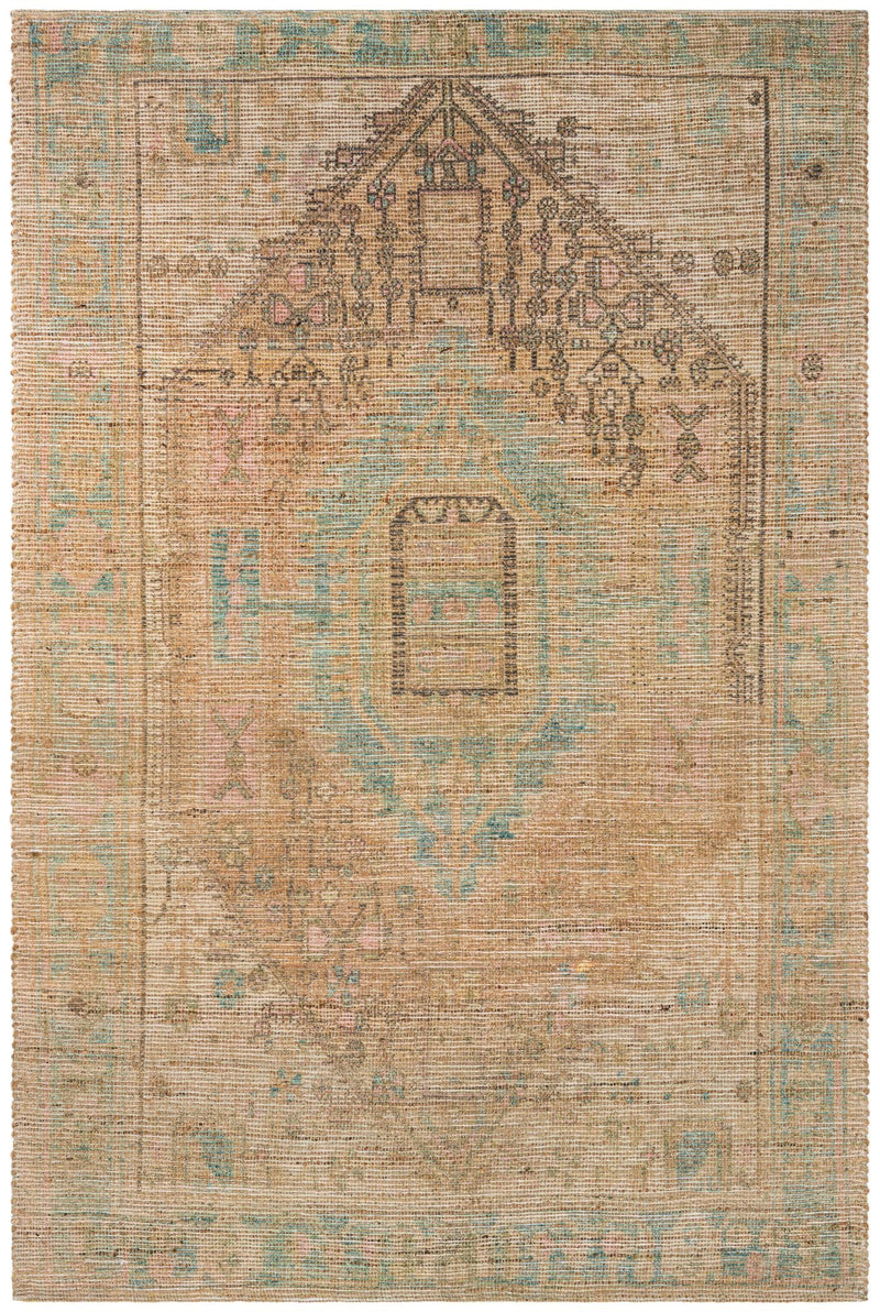 Desert Weave Jute Collection Area Rug -  Mojave Rectangle Khaki and Ivory Main