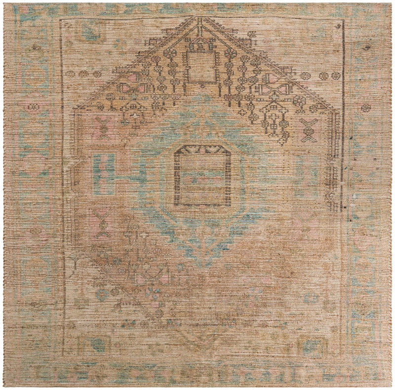 Desert Weave Jute Collection Area Rug -  Mojave Square Khaki and Ivory  lifestyle 25