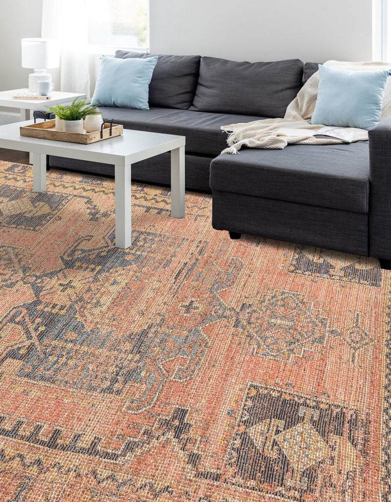 Desert Weave Jute Collection Area Rug -  Sonoran Rectangle Antique Red  lifestyle 4