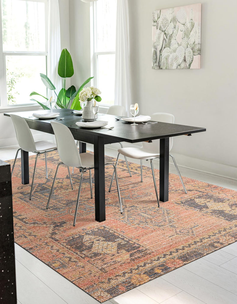 Desert Weave Jute Collection Area Rug -  Sonoran Rectangle Antique Red  lifestyle 11