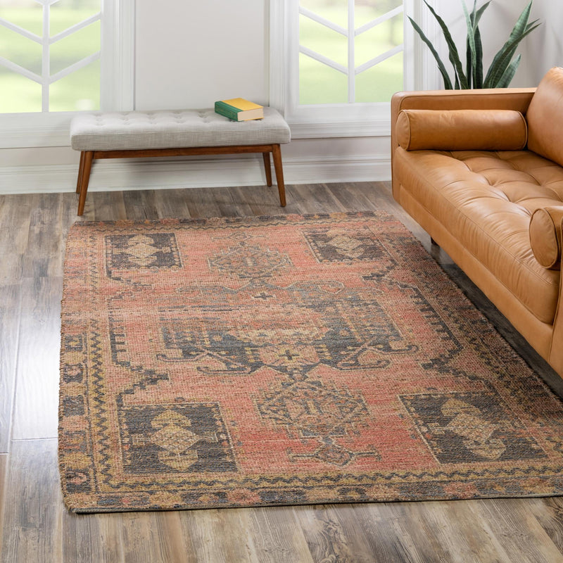 Desert Weave Jute Collection Area Rug -  Sonoran Rectangle Antique Red  lifestyle 22