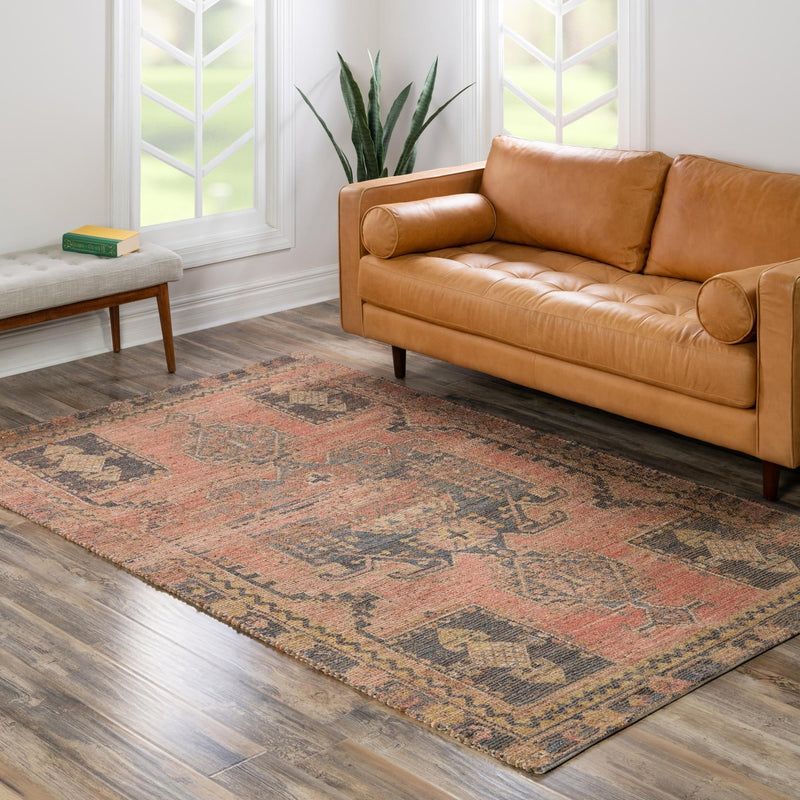 Desert Weave Jute Collection Area Rug -  Sonoran Rectangle Antique Red  lifestyle 23