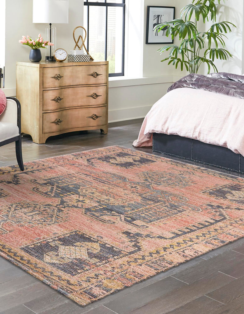 Desert Weave Jute Collection Area Rug -  Sonoran Square Antique Red  lifestyle 29