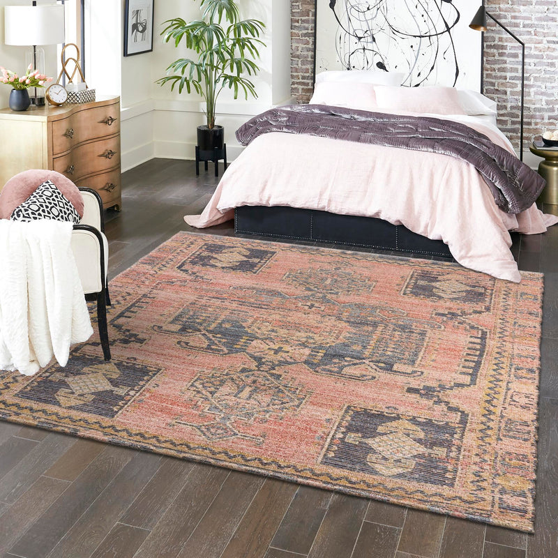 Desert Weave Jute Collection Area Rug -  Sonoran Square Antique Red  lifestyle 59