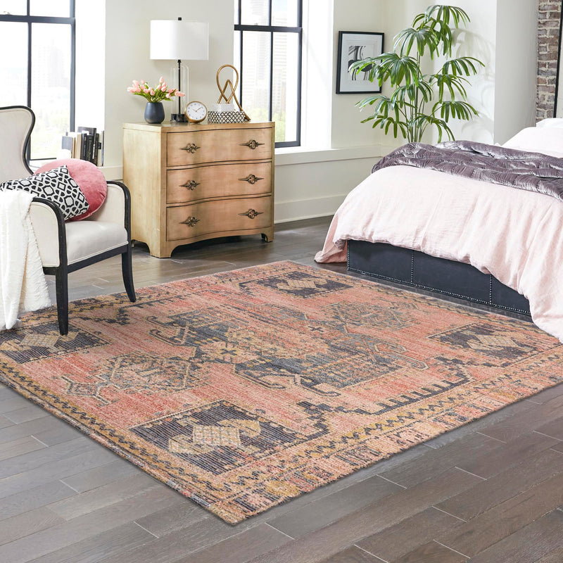 Desert Weave Jute Collection Area Rug -  Sonoran Square Antique Red  lifestyle 61