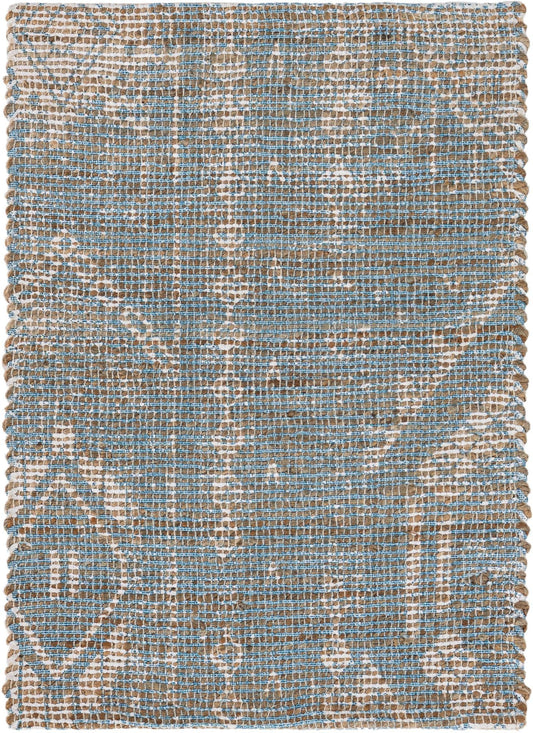 Desert Weave Jute Collection Area Rug -  Kalahari Rectangle Antique Blue Main