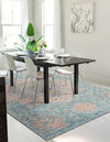 Desert Weave Jute Collection Area Rug -  Gobi Rectangle Blue and Peach  lifestyle 3
