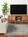 Desert Weave Jute Collection Area Rug -  Gobi Rectangle Blue and Peach  lifestyle 4