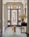 Desert Weave Jute Collection Area Rug -  Gobi Rectangle Blue and Peach  lifestyle 7