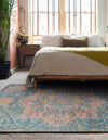 Desert Weave Jute Collection Area Rug -  Gobi Rectangle Blue and Peach  lifestyle 9