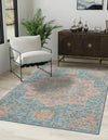 Desert Weave Jute Collection Area Rug -  Gobi Rectangle Blue and Peach  lifestyle 11