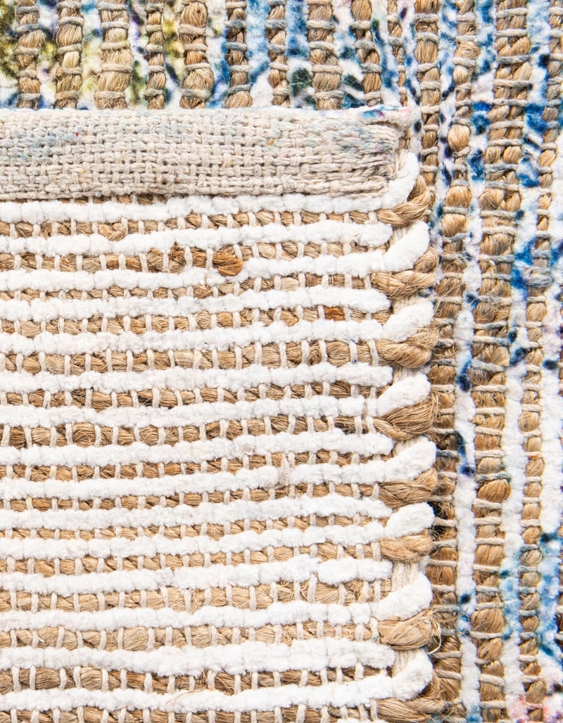 Desert Weave Jute Collection Area Rug -  Gobi Rectangle Blue and Peach  lifestyle 16