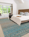 Desert Weave Jute Collection Area Rug -  Gobi Rectangle Ivory and Blue  lifestyle 5