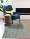 Desert Weave Jute Collection Area Rug -  Gobi Rectangle Ivory and Blue  lifestyle 11