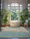Desert Weave Jute Collection Area Rug -  Gobi Rectangle Ivory and Blue  lifestyle 15