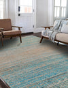 Desert Weave Jute Collection Area Rug -  Gobi Rectangle Ivory and Blue  lifestyle 19