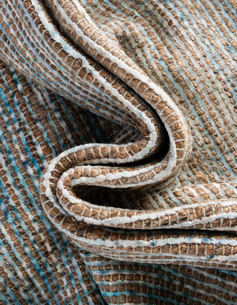 Desert Weave Jute Collection Area Rug -  Gobi Rectangle Ivory and Blue  lifestyle 29