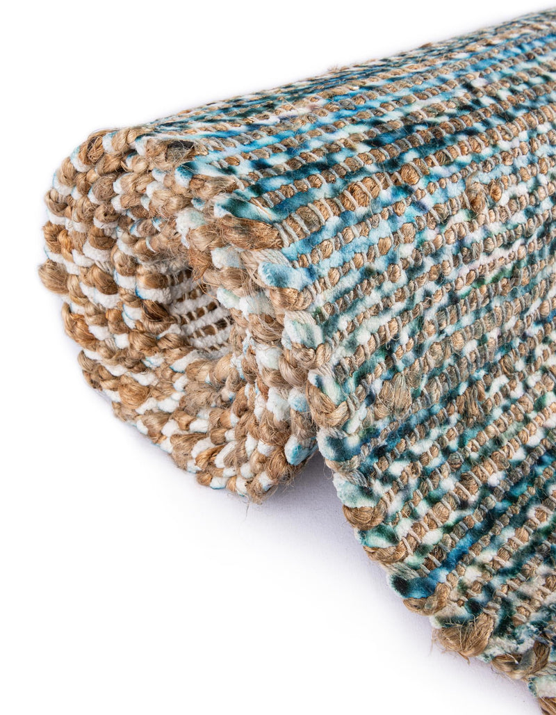 Desert Weave Jute Collection Area Rug -  Gobi Rectangle Ivory and Blue  lifestyle 37