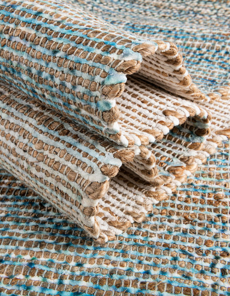 Desert Weave Jute Collection Area Rug -  Gobi Rectangle Ivory and Blue  lifestyle 39