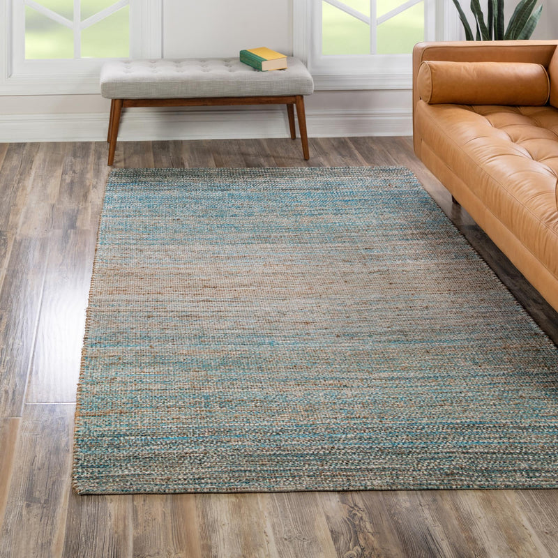 Desert Weave Jute Collection Area Rug -  Gobi Rectangle Ivory and Blue  lifestyle 43
