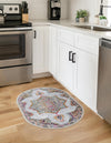 Prague Tapestry Collection Area Rug -  Olomouc Oval Ivory  lifestyle 65