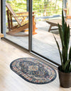 Prague Tapestry Collection Area Rug -  Sumava Oval Blue  lifestyle 55