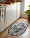 Prague Tapestry Collection Area Rug -  Sumava Oval Blue  lifestyle 74